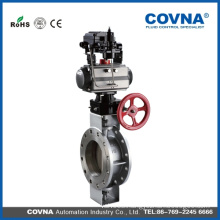 COVNA stainless steel material butterfly valve pneumatic actuator valve with handle